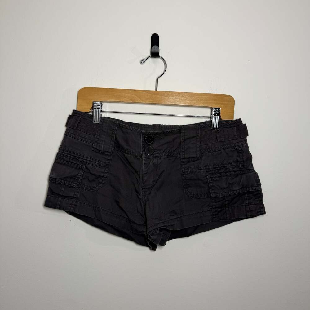 Charlotte Russe Y2K Low Rise Gray Cargo Mini Shorts Size 4